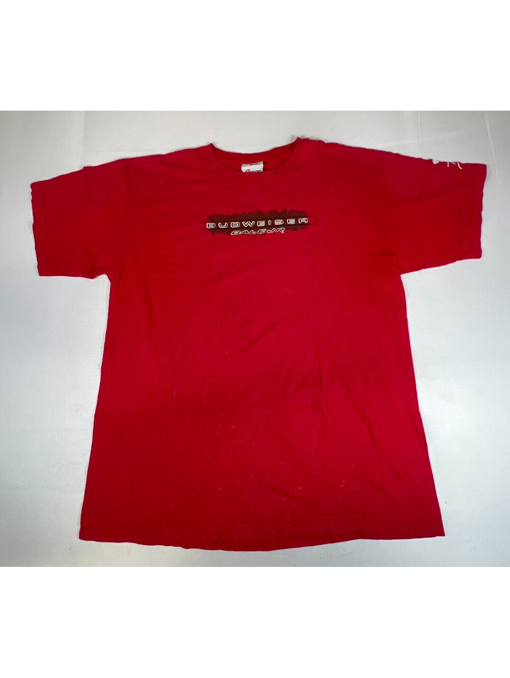 Dale Earnhardt Jr Mens XXL Red Budweiser NASCAR Graphic T-Shirt Vintage